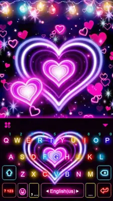 Neon Lights Heart Theme android App screenshot 0