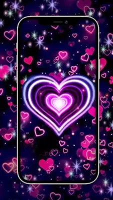 Neon Lights Heart Theme android App screenshot 3